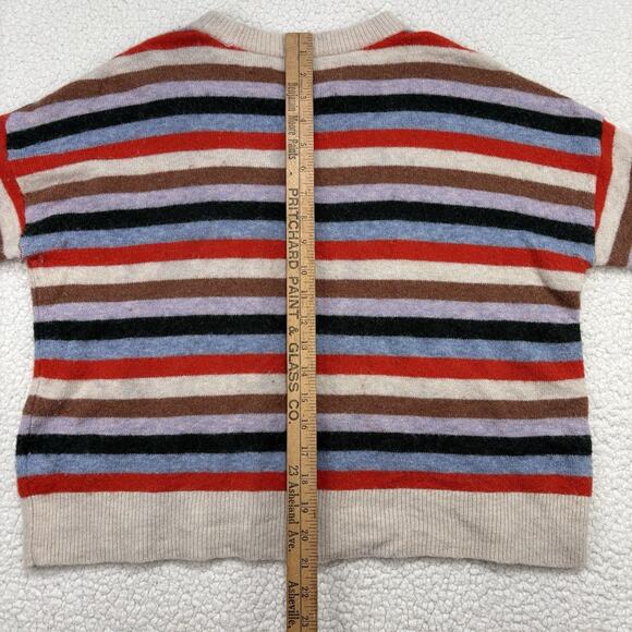 Madewell Colorful Striped Merino Wool Alpaca Sweater Womens Size Small Boxy Fit - Picture 8 of 8